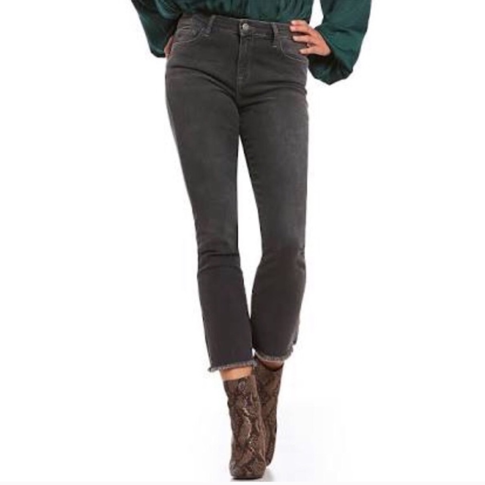 Free People Gray Fray Hem Jeans